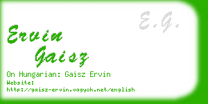 ervin gaisz business card